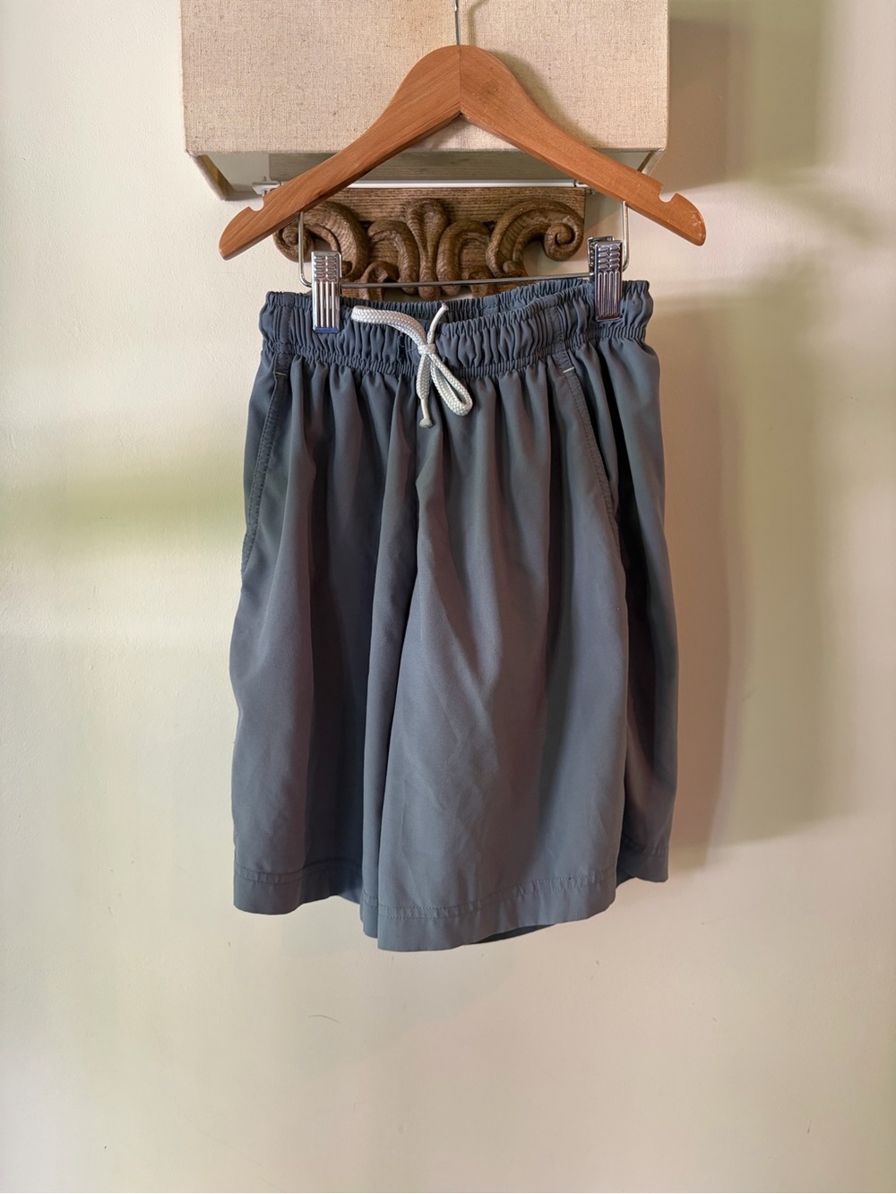 Free Fly Apparel Boys Drawstring Athletic Shorts in Slate Gray